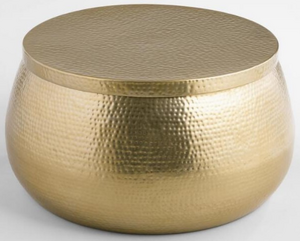 Gold Hammered Table 29" Diameter rental New York, NY