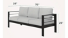 Hampton's Black Frame 3 Seat Couch - Grey Cushion rental in New York, NY