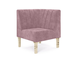 Kincaid Corner Chair 16" Dusty Rose Velvet Skin rental New York, NY