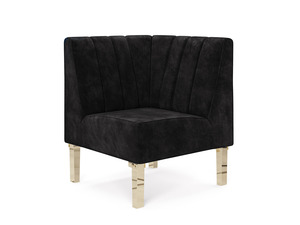 Kincaid Corner Chair 16" Black Velvet Skin rental New York, NY