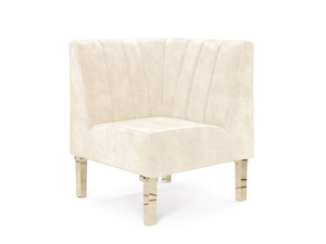 Kincaid Chair 16" Ivory Velvet Skin rental New York, NY