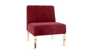 Kincaid Chair Polished Gold Legs - Crimson Velvet rental New York, NY