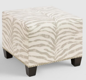 Light Brown Zebra Ottoman 19" W rental in New York, NY