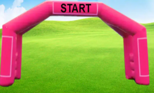 Pink Inflatable Race Track Arch rental Houston, TX