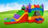 Lego Bricks Bounce House Combo W Slide rental in Houston, TX