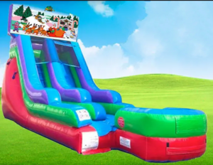 15ft Christmas Retro Wet/Dry Slide rental Houston, TX