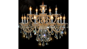 Cognac 12 Arms Luxury Crystal Chandelier Pendant rental Denver, CO