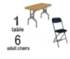 1 6ft Rectangle Table + 6 Adult Chairs rental in San Antonio, TX