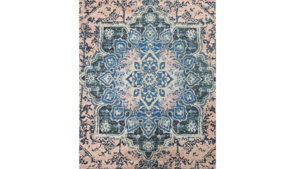 Salmon Pink & Blue Rug  rental Denver, CO