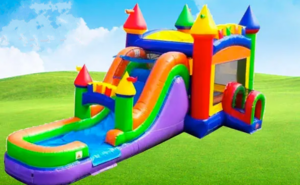 Modern Rainbow Bounce House Combo rental San Antonio, TX