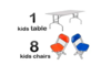 1 4ft Rectangle Kids Table & 8 Kids Chairs rental in San Antonio, TX