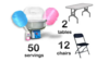 Cotton Candy Machine, 2 Tables & Chairs Package rental in San Antonio, TX