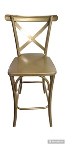Gold Crossback Barstool rental Houston, TX