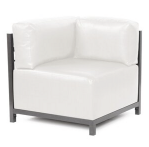 Lounge Sectional, White Vinyl Corner Chair rental Houston, TX