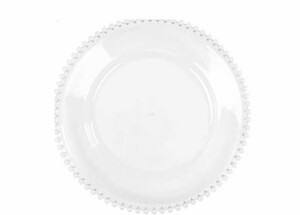 Clear Beaded  Charger rental Austin, TX