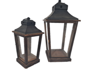 Vintage Wood Lantern 23" rental Houston, TX