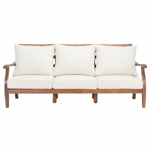 Teak Wood Crossback Sofa rental Houston, TX