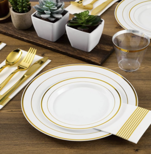 Gold Rim White China Collection rental San Francisco-Oakland-San Jose, CA