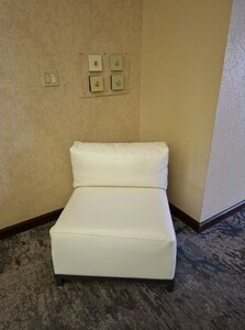 Modern White Single Seater Sofa rental Phoenix, AZ