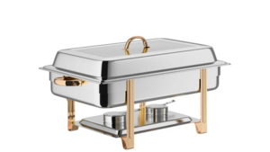 8qt Stainless Steel/Gold Chafer rental Houston, TX