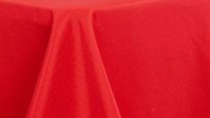 90x156 Red Poly Linen rental Houston, TX
