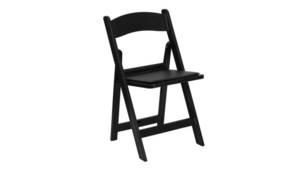 Black Padded Resin Folding Chair rental Houston, TX