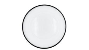 Black Rimmed Glass Charger rental Houston, TX