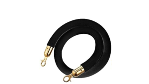 Black Stanchion Rope - Gold hooks rental Houston, TX