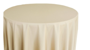 Champagne/Taupe 108" Poly Linen rental Houston, TX