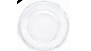 Clear Glass Beaded Charger rental Houston, TX
