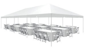20' x 40' White Frame Tent rental Houston, TX
