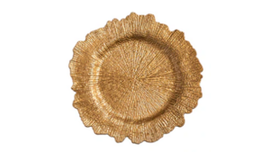 Gold Reef Acrylic Charger rental Houston, TX