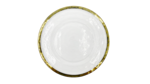 Gold Rimmed Glass Charger rental Houston, TX