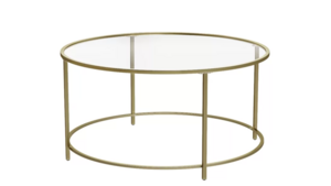 Gold Round Coffee Table rental Houston, TX