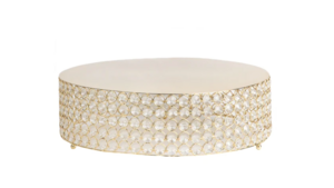 Gold Round Rhinestone Cake Stand rental Houston, TX