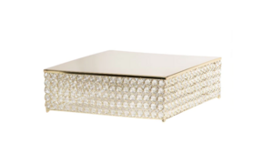 Gold Square Rhinestone Cake Stand rental Houston, TX