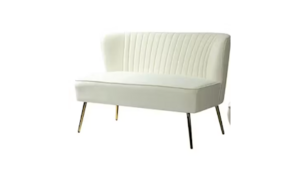 Ivory Velvet Loveseat rental Houston, TX