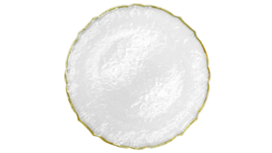 Ribbon Glass Charger- Gold rental Houston, TX