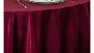 Round Burgundy Velvet Linen rental Houston, TX