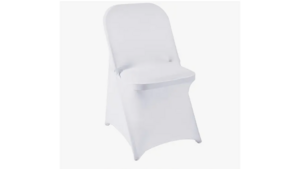 White Spandex folding chair cover rental Houston, TX