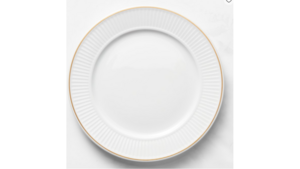 Avea Gold Rimmed Dinner Plate  rental Denver, CO