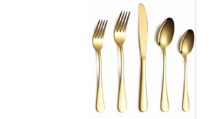 Gold Elester Flatware - Table Spoon rental Denver, CO
