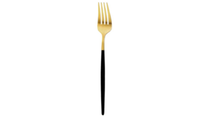 Black Handle Golden Table Fork rental Denver, CO