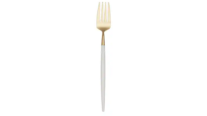 White Handle Golden Salad Fork  rental Denver, CO