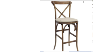 Cross Back Brown Bar Stool rental Denver, CO