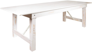 6ft White Farm Table rental Denver, CO
