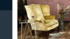 Yellow Velvet Large Lounge Accent Chair  rental in Denver, CO