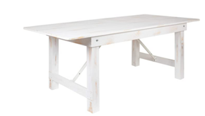 9ft White Farm Table rental Denver, CO