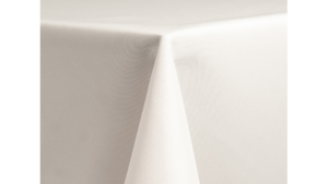 90" Round, white polyester tablecloth rental Denver, CO