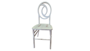 Cream/Ivory Distressed Wood Chair rental Denver, CO